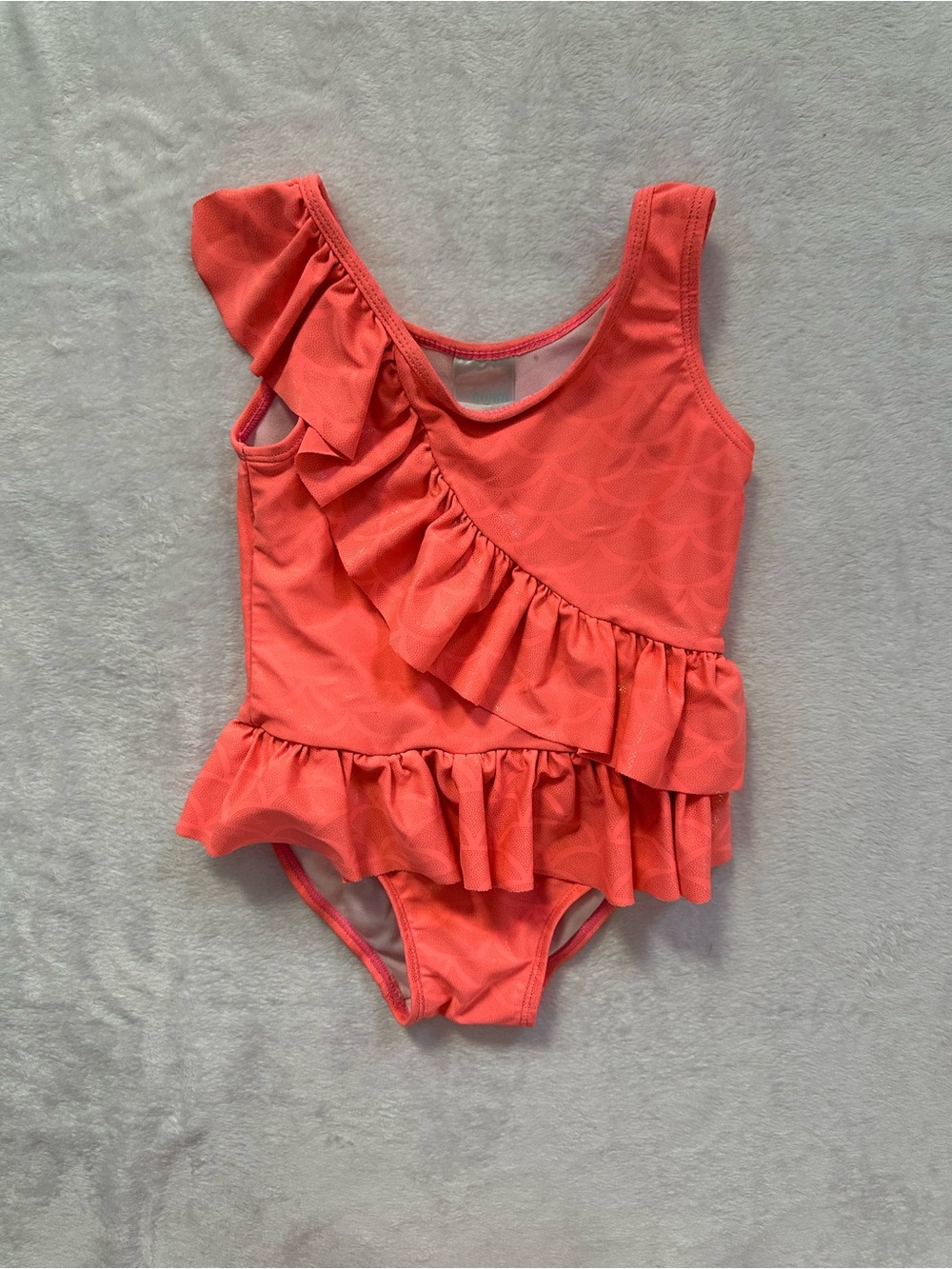Sol Swim Mermaid Scales Iridescent Ruffle One Piece Swimsuit Toddler Girls 4T